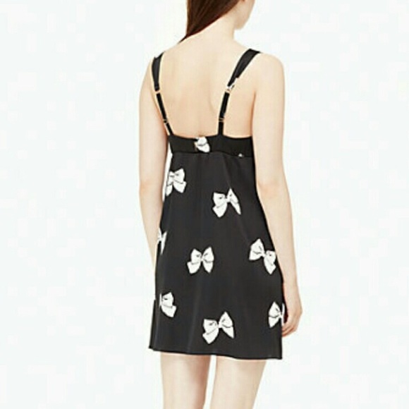 KATE SPADE Black Bow Satin Chemise - Picture 4 of 5